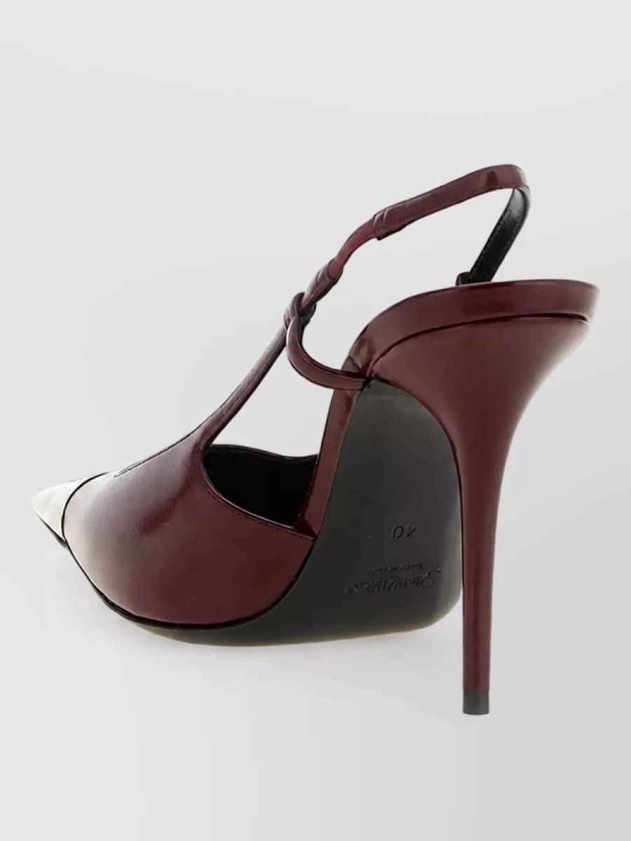 Saint Laurent Calfskin Leather Slingback Mules