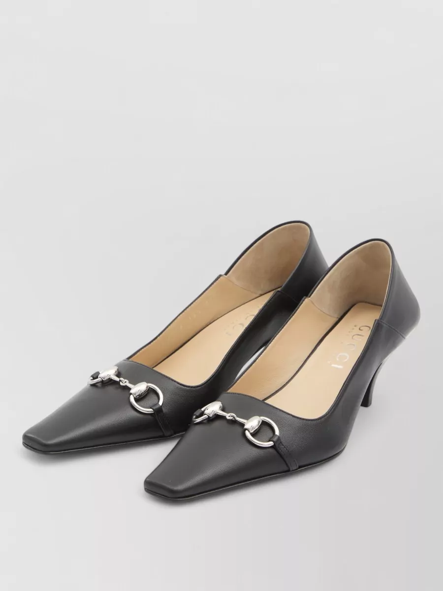 Gucci Vittoria Leather Cone Heel Pumps