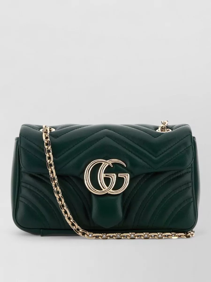 Gucci Nappa Leather Small Gg Marmont Shoulder Bag