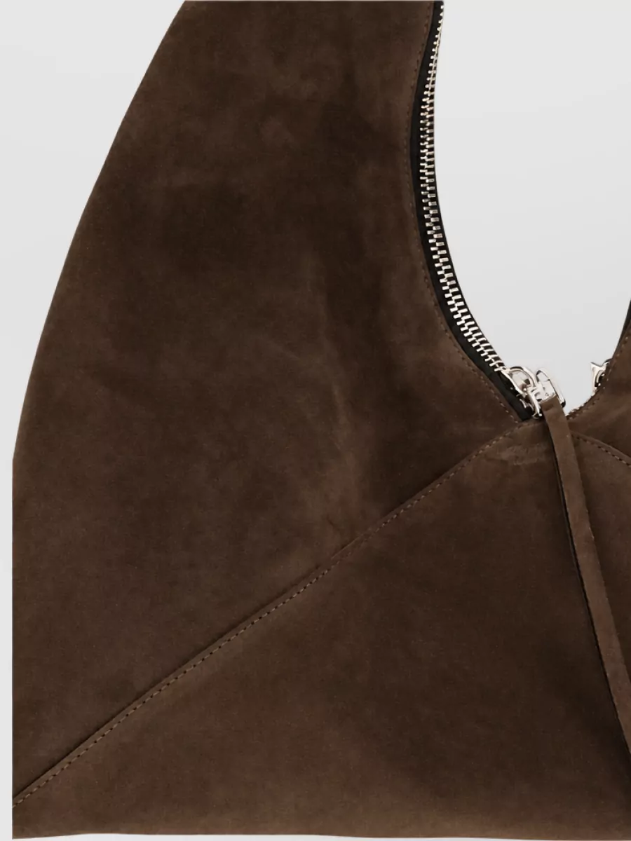 Moschino Suede Leather Paneled Hobo Tote Bag