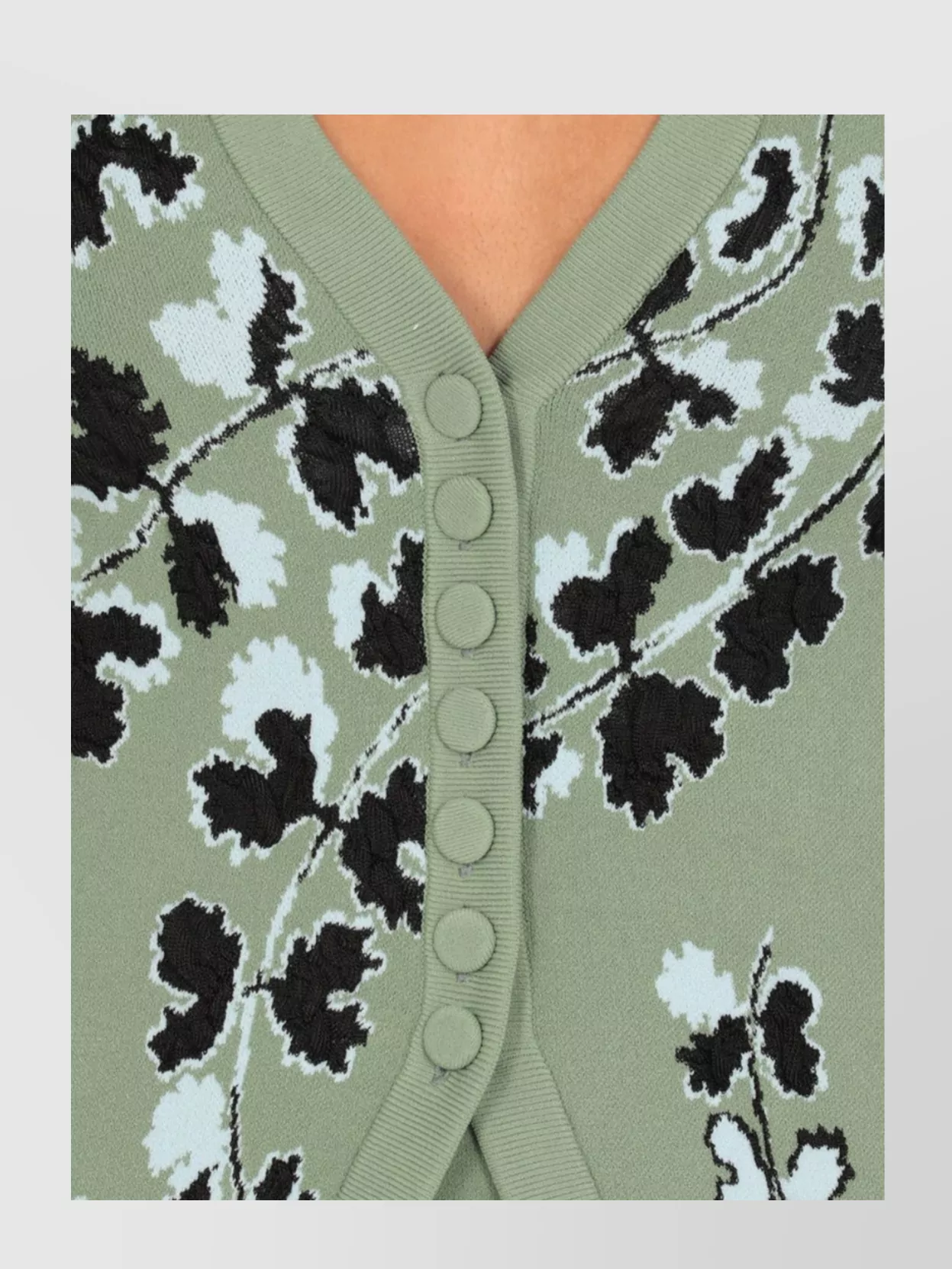 Lanvin Floral Pattern Buttoned Cardigan In Green