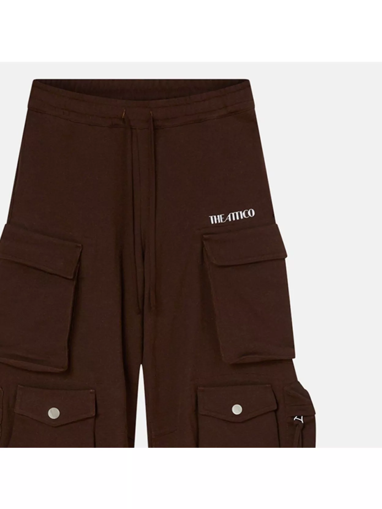 Attico Fern Cargo Pants Drawstring Waist In Brown