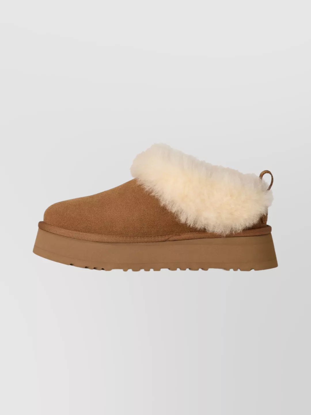 Ugg Tazzelle Suede Platform Boots With Fur Trim