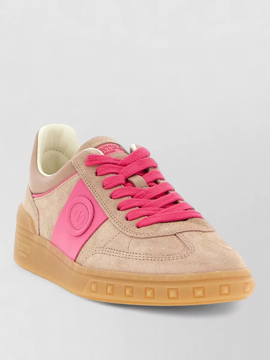 Valentino leather suede low-top sneakers