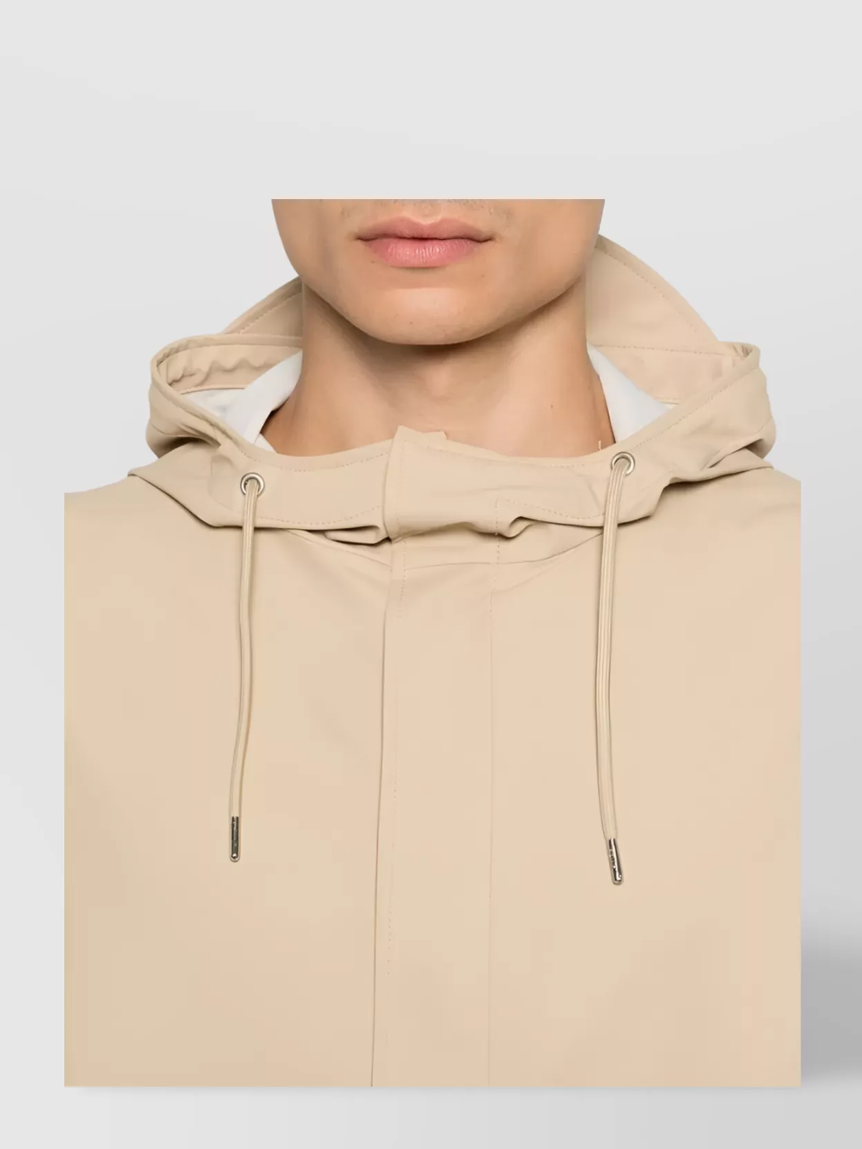 Rains Long Fish Jacket With Hood And Pockets