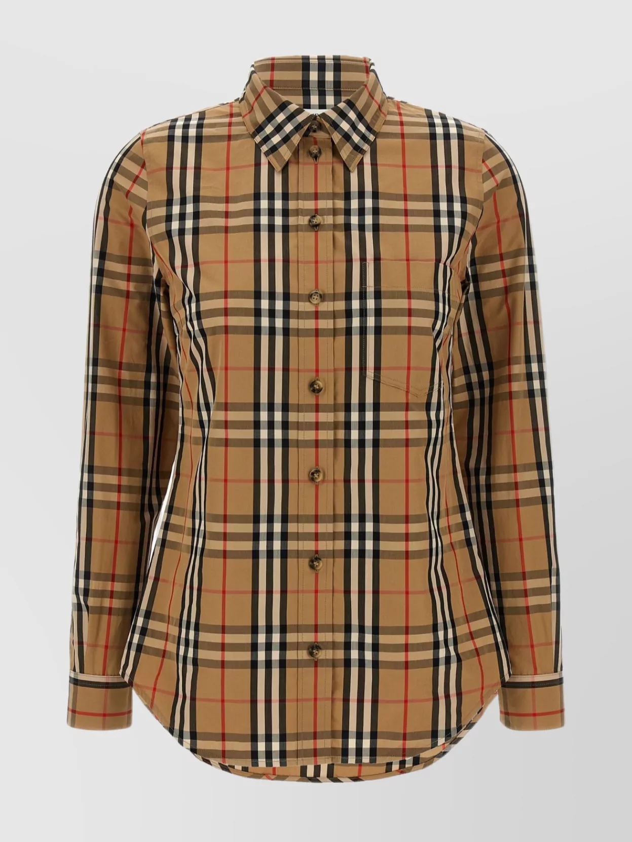 Burberry 'curved Hem Buttoned Cuffs Long Sleeves Shirt'