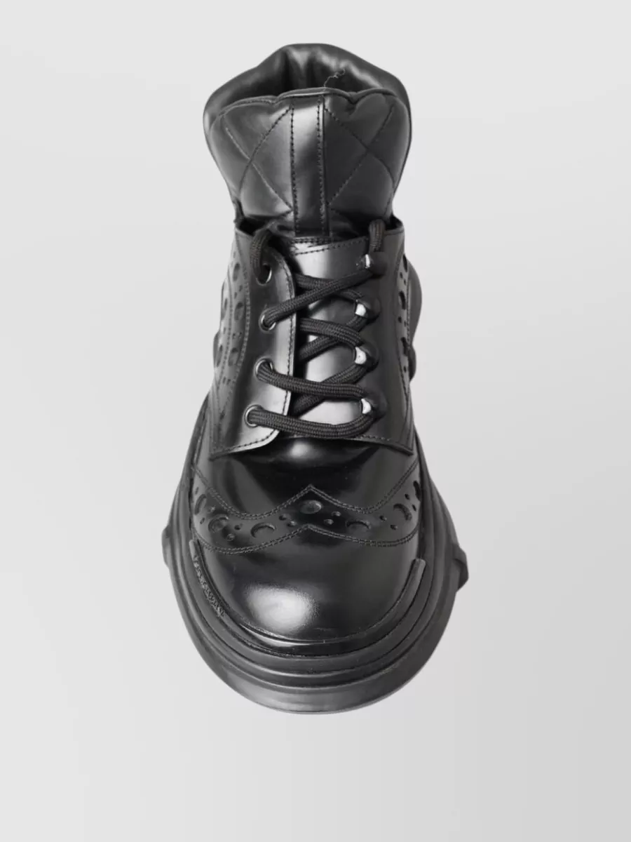 Dolce&Gabbana Leather Quilted Ankle Hi-Top Sneakers