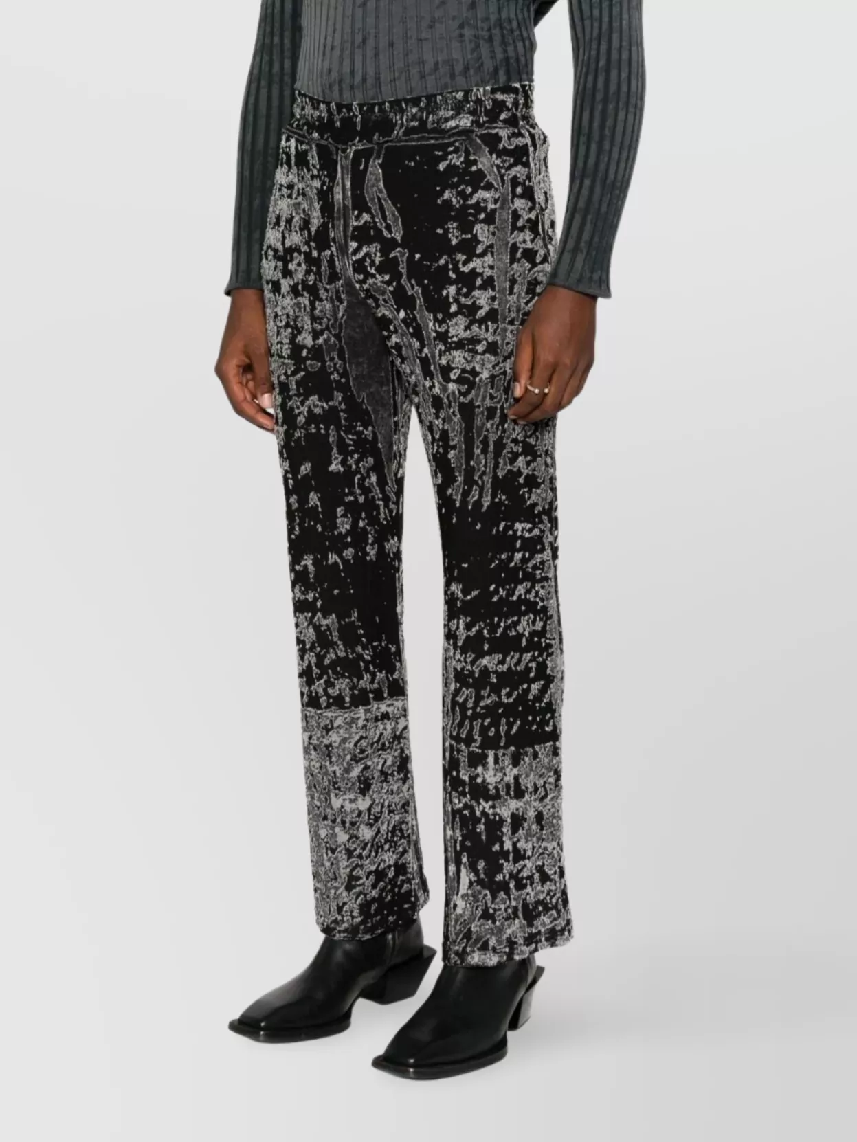 Diesel Wide Leg Velvet Trousers With Side Pockets