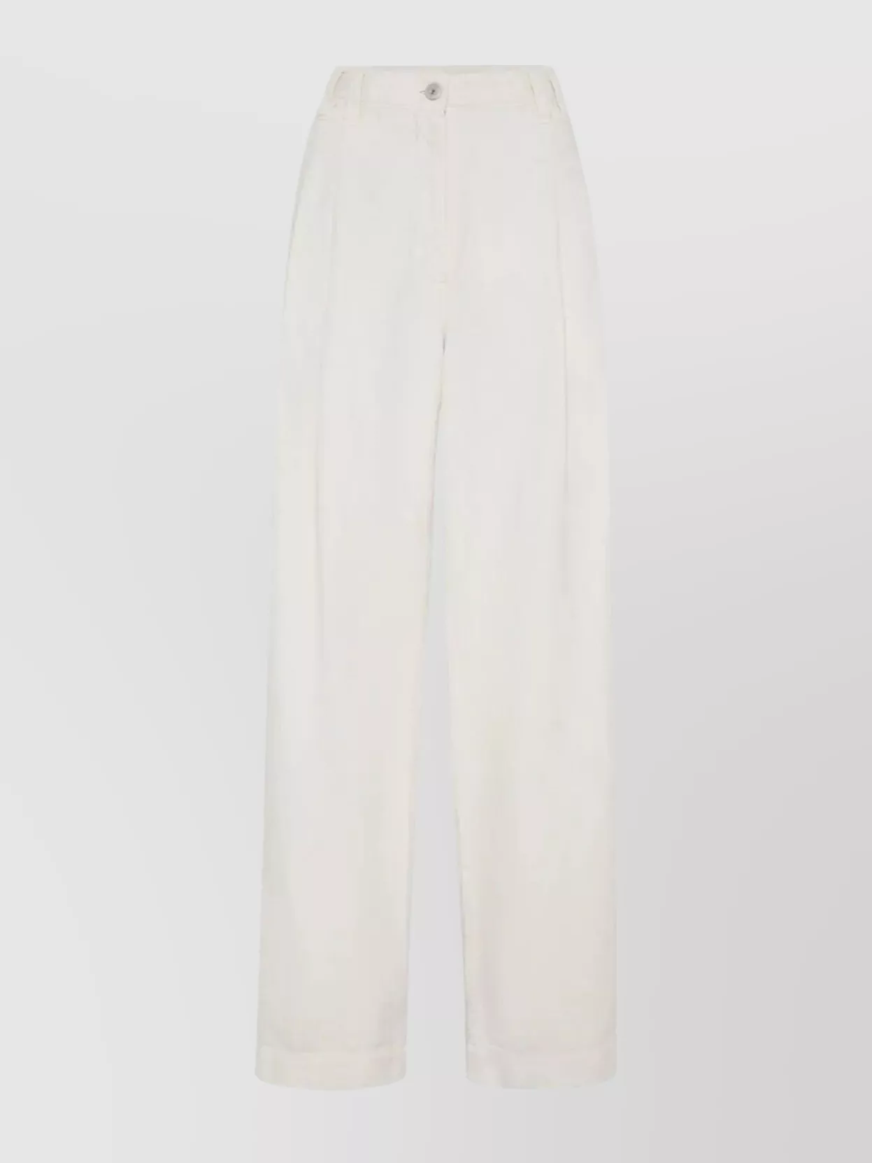 Brunello Cucinelli Belt Loops Pleated Design Side Pockets Trousers In Neutral