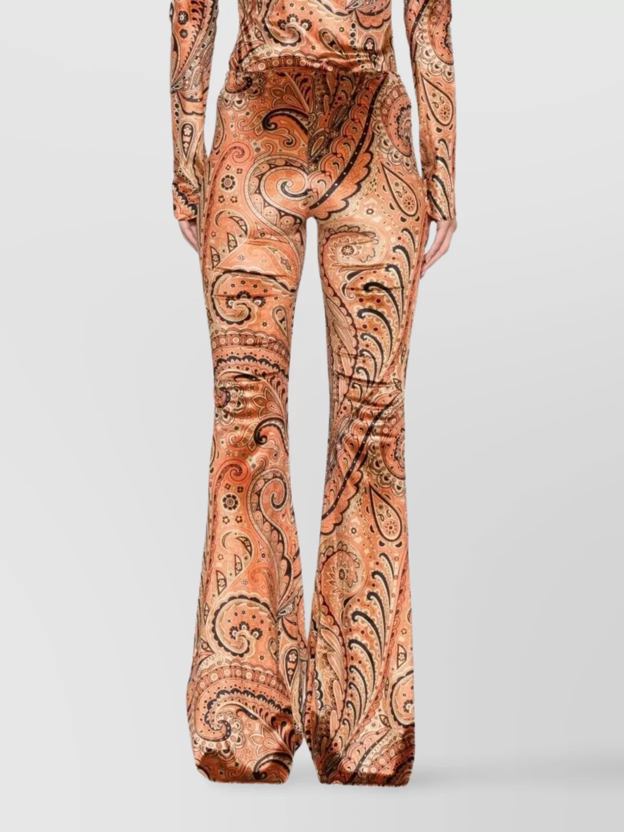 Etro Paisley Print Flared Viscose Trousers