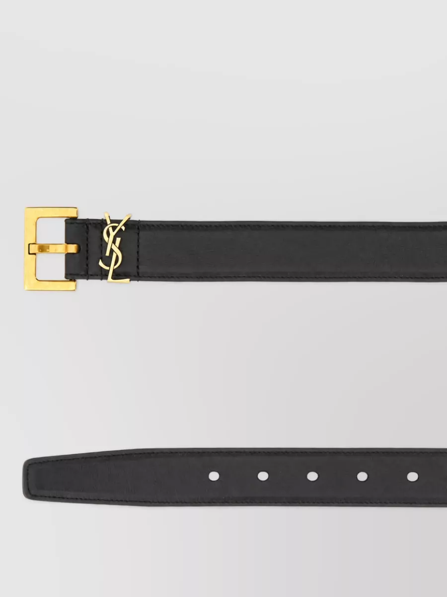 Saint Laurent Leather Cassandre Belt