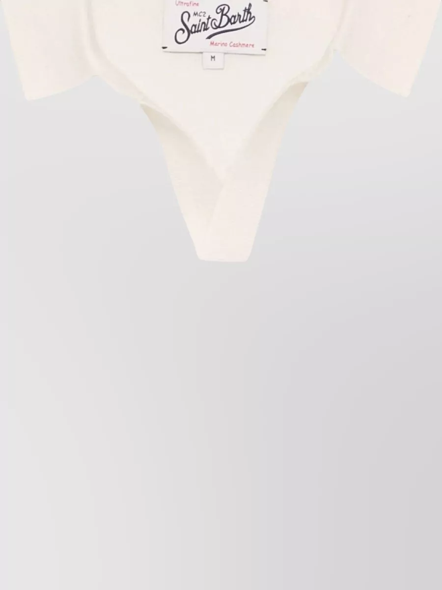 Mc2 Saint Barth Knit Polo Sweater Ribbed Cuffs Hem