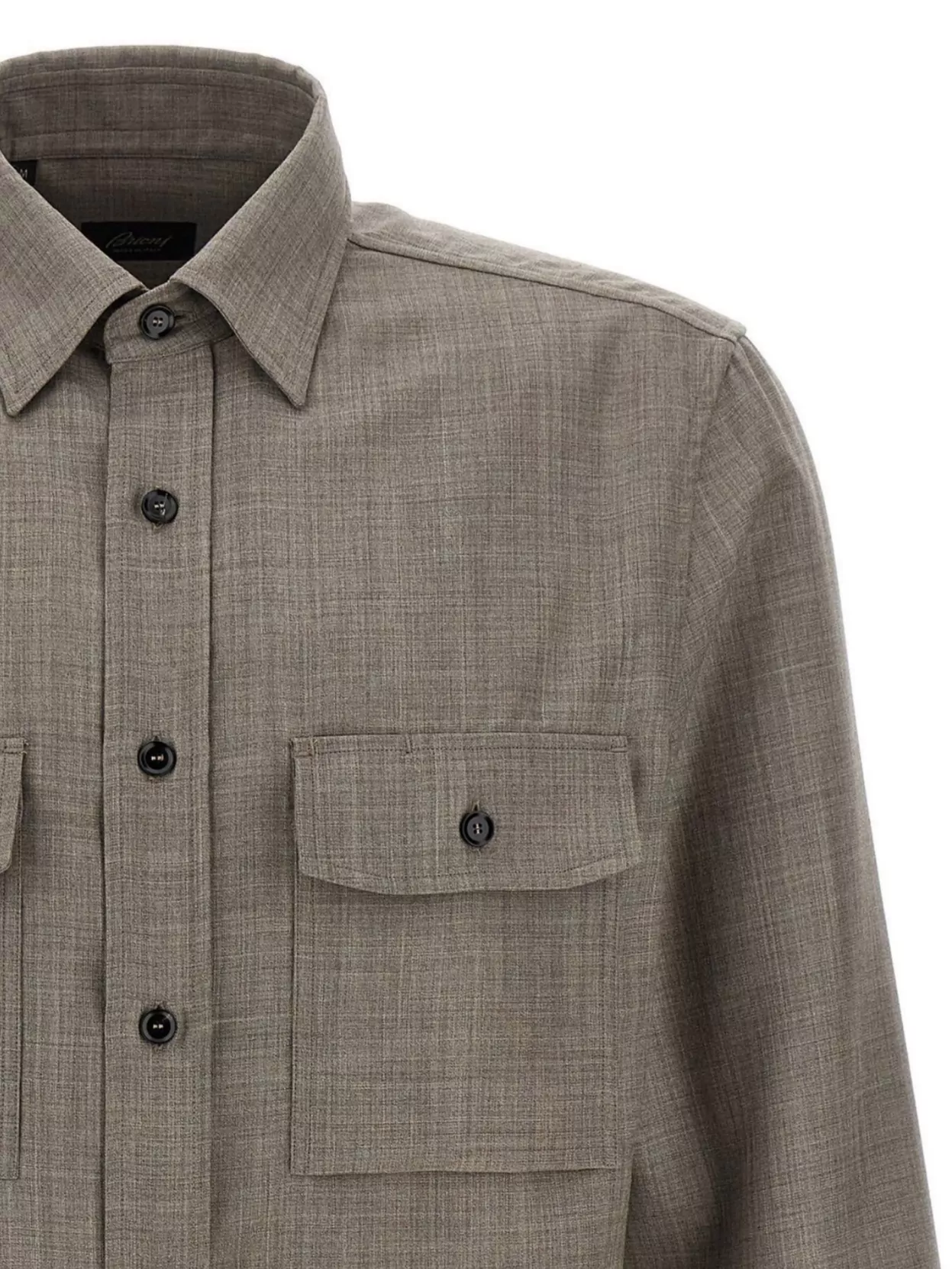 Brioni Military Style Shirt With Pockets And Long Sleeves