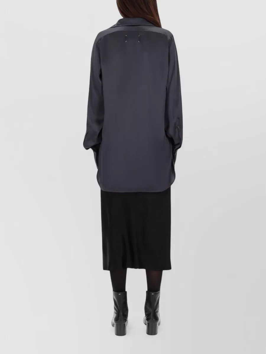 Maison Margiela Long Sleeve Collared Top Relaxed Fit
