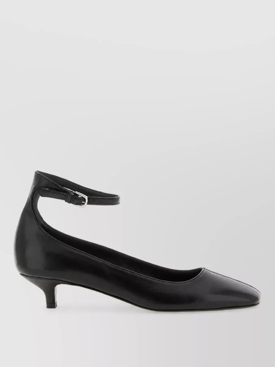 Totême Leather Square-Toe Ballerina Pumps