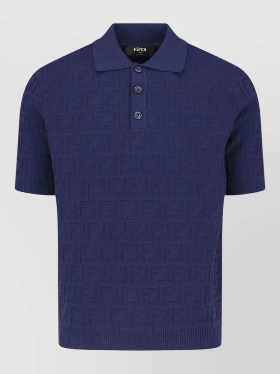 Fendi cotton ff jacquard polo shirt