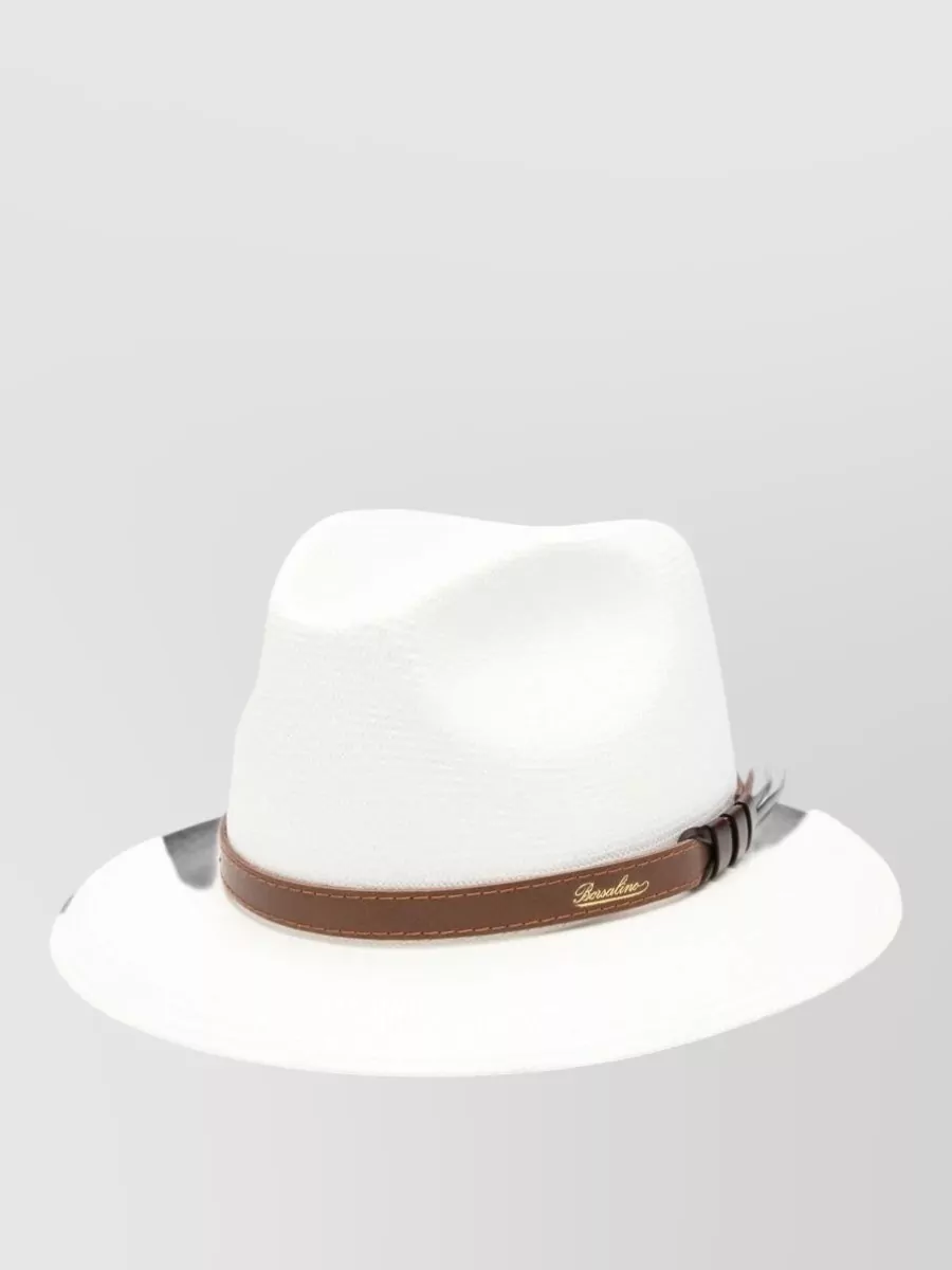 Borsalino Straw Wide Brim Fedora Hat