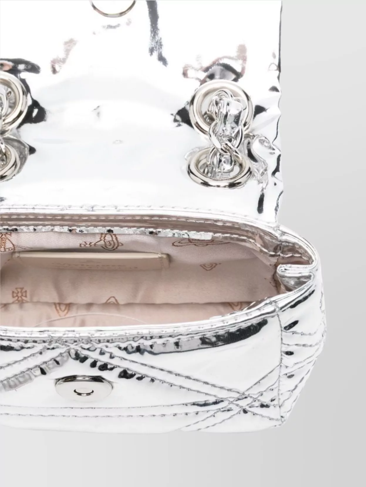 Vivienne Westwood Quilted Foldover Harlequin Patent Chain Strap