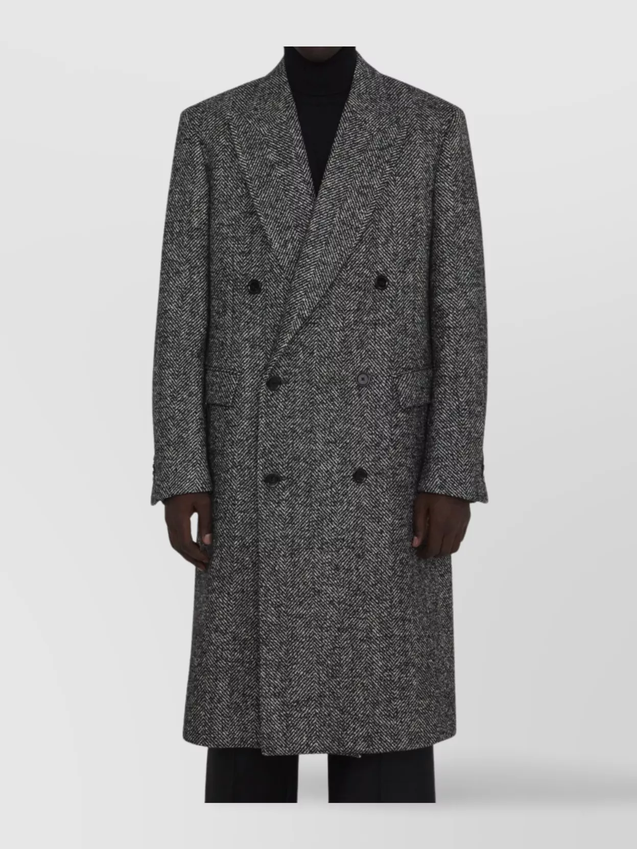 Lardini Herringbone Coat In Gray
