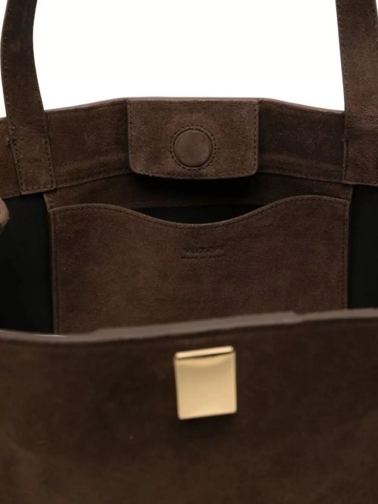 Yuzefi Suede Tote Bag Featuring Knot Handles In Brown
