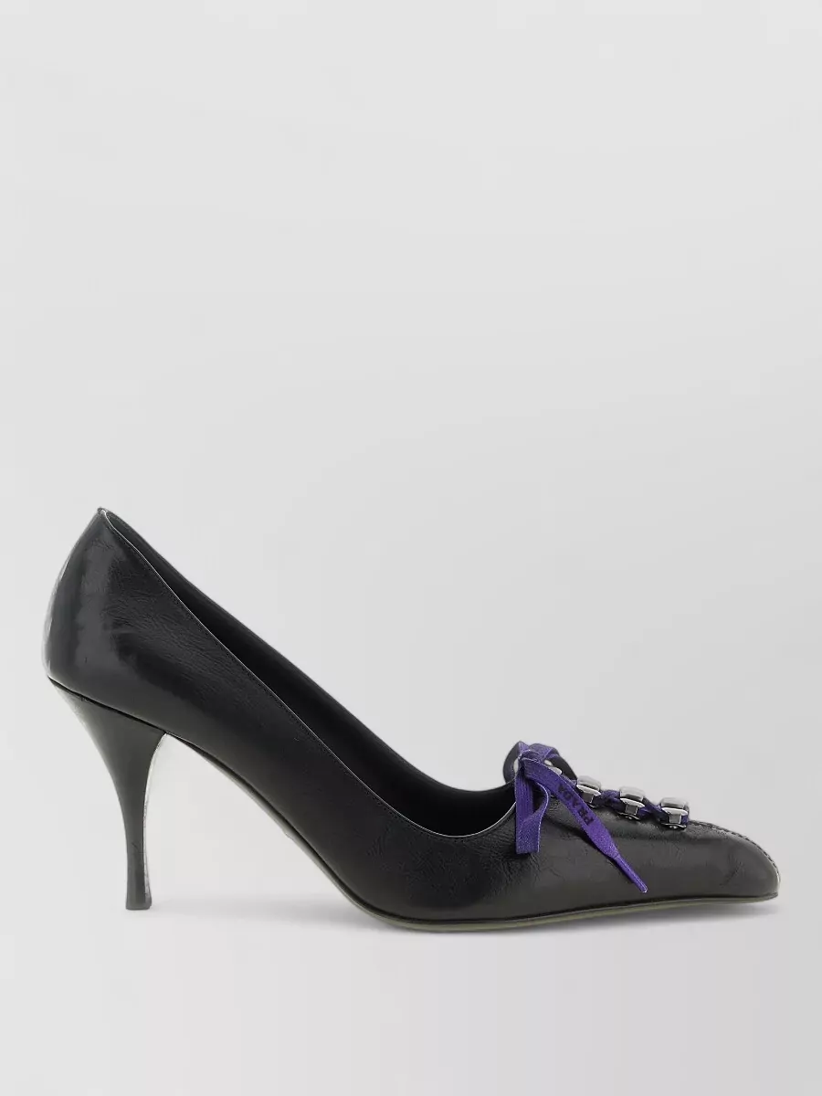 Prada Leather Lace-Up Pumps
