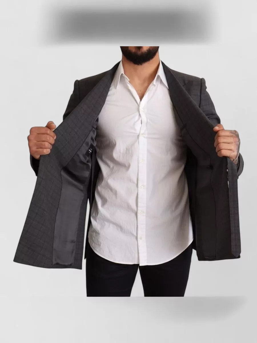 Dolce&Gabbana Wool checked slim-fit double-breasted blazer