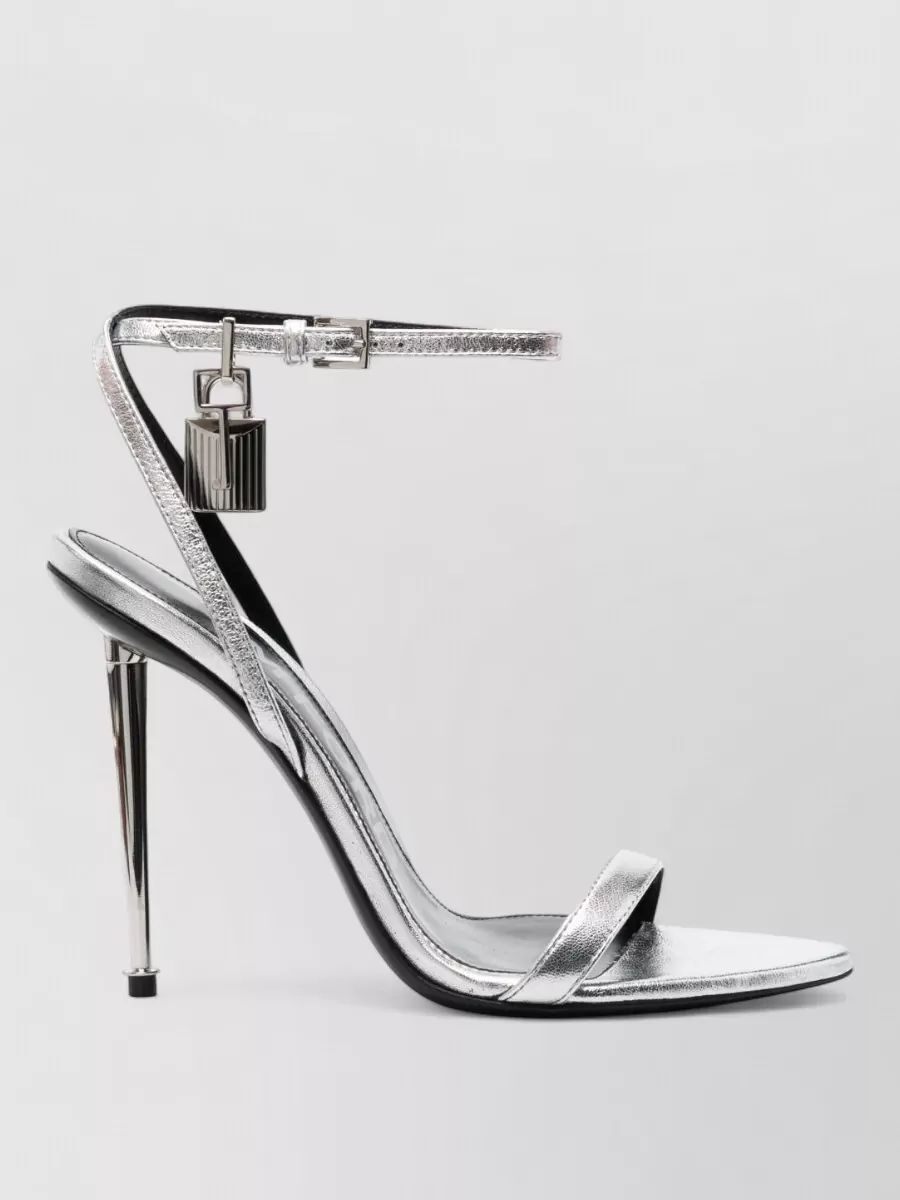 Tom Ford Leather Padlock Heel Sandals