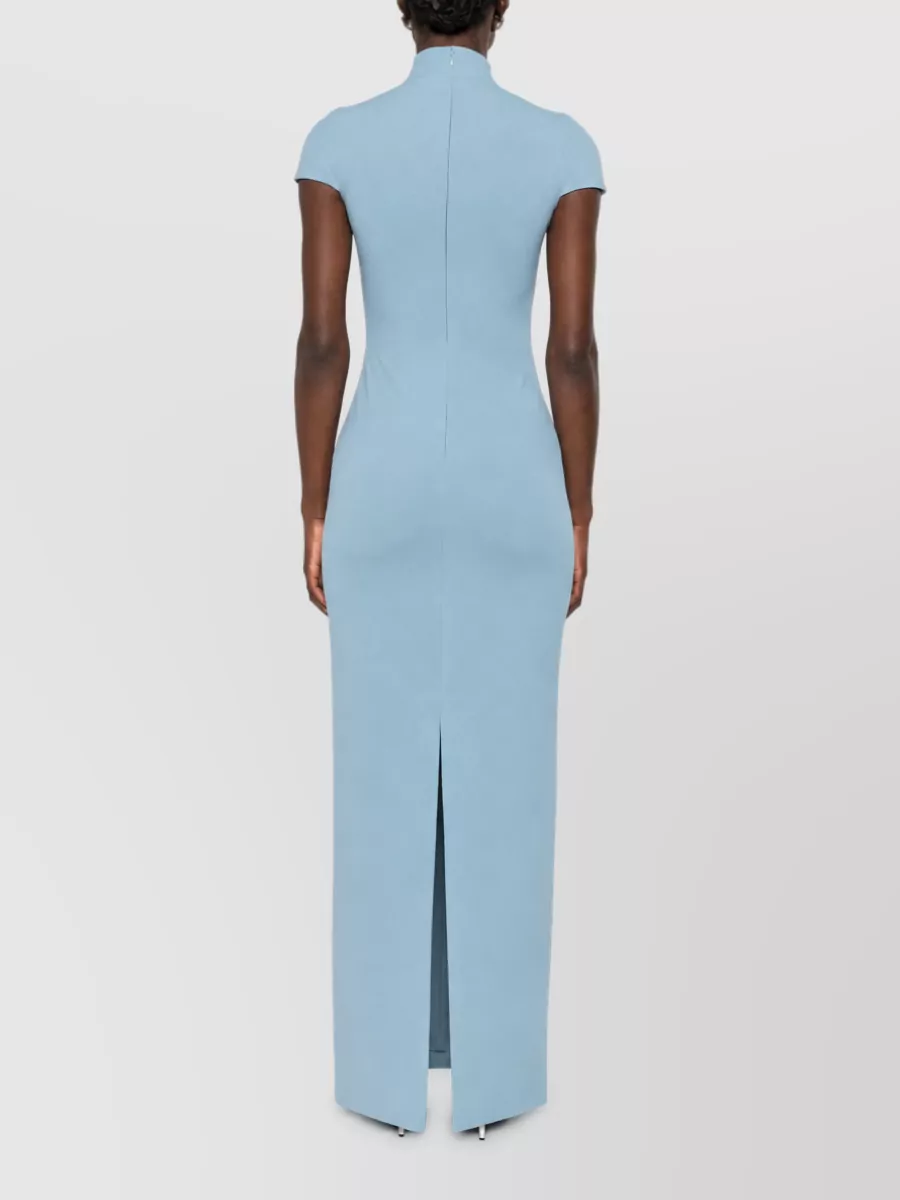Solace London Mock Neck Short Sleeve Maxi Dress