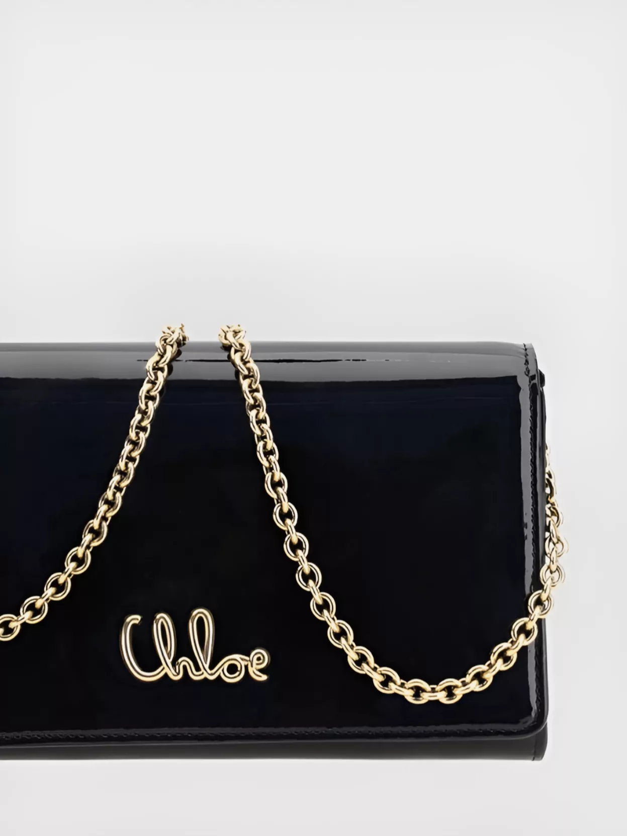 Chloé Glossy Leather Chain Strap Shoulder Bag