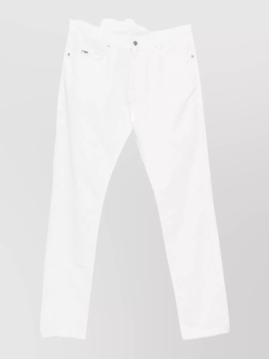 Emporio Armani Straight Leg Trousers Belt Loops Five Pocket