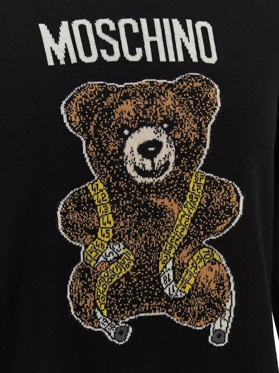 Moschino Virgin Wool Teddy Bear Regular-Fit Crew-Neck Sweater