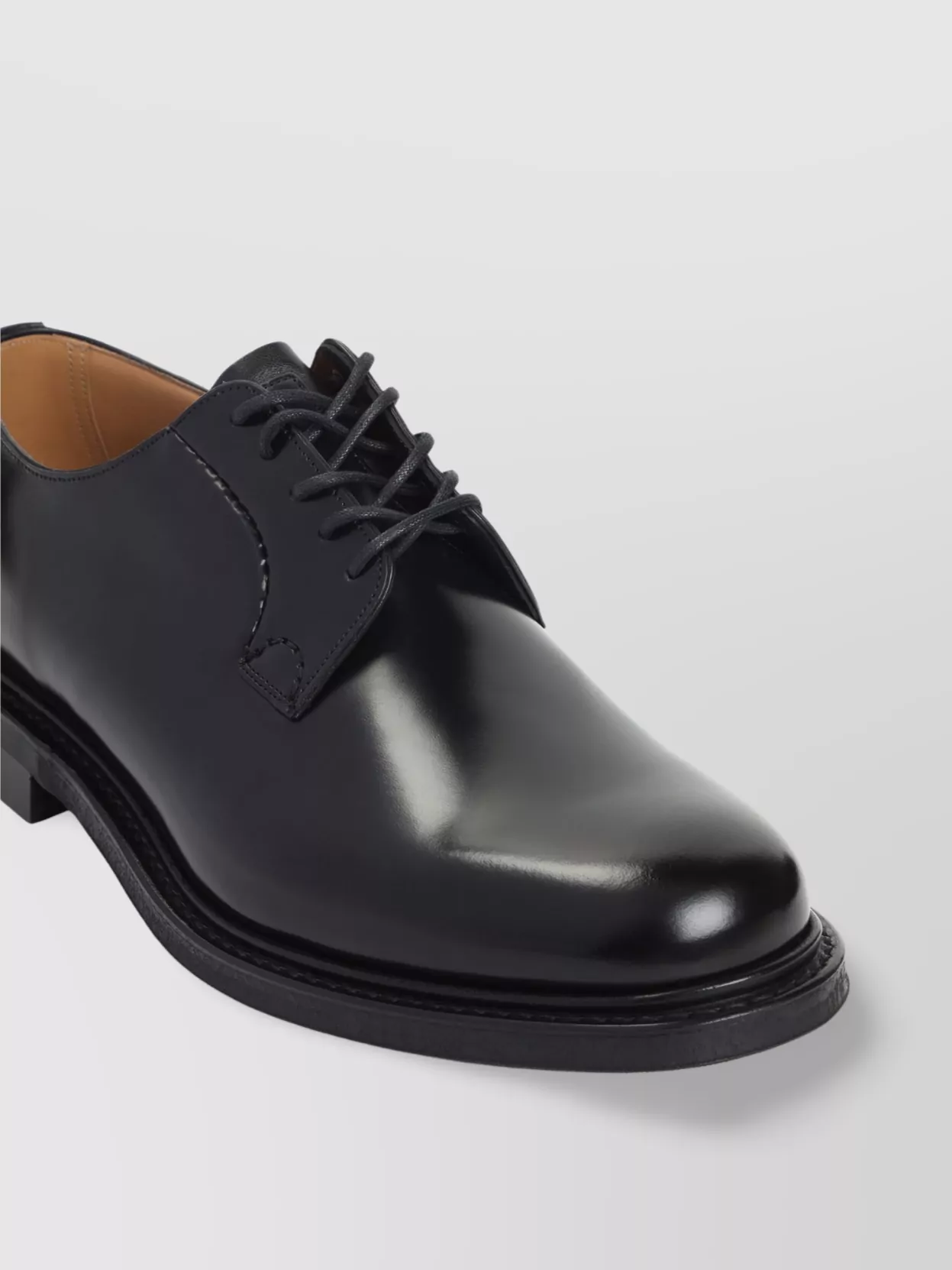 Church's Glossy Leather Derby Shoes With Round Toe