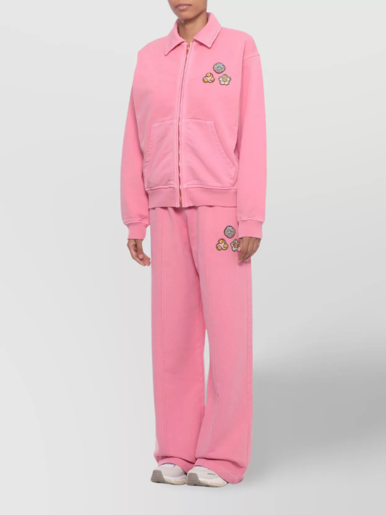 Casablanca Cotton Sweatshirt Featuring Embroidered Patches