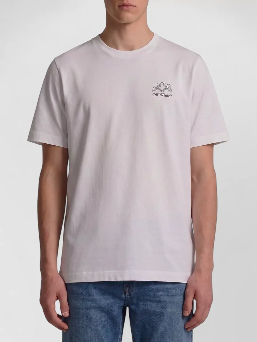 Off-White ribbed cotton logo print t-shirt