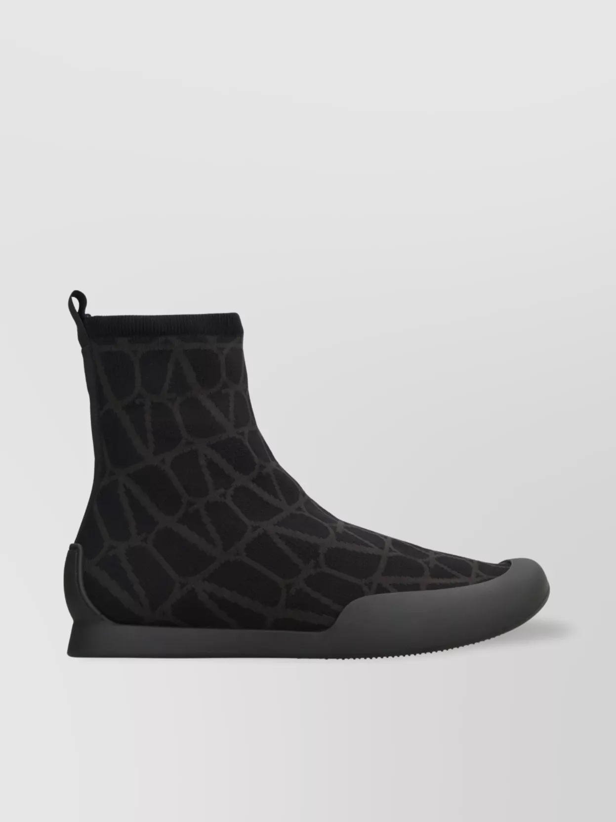 Valentino High-Top Fabric Sneakers With Sock-Like Design