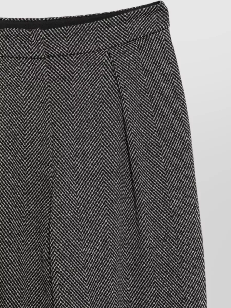 Emporio Armani High-Rise Herringbone Straight-Leg Trousers