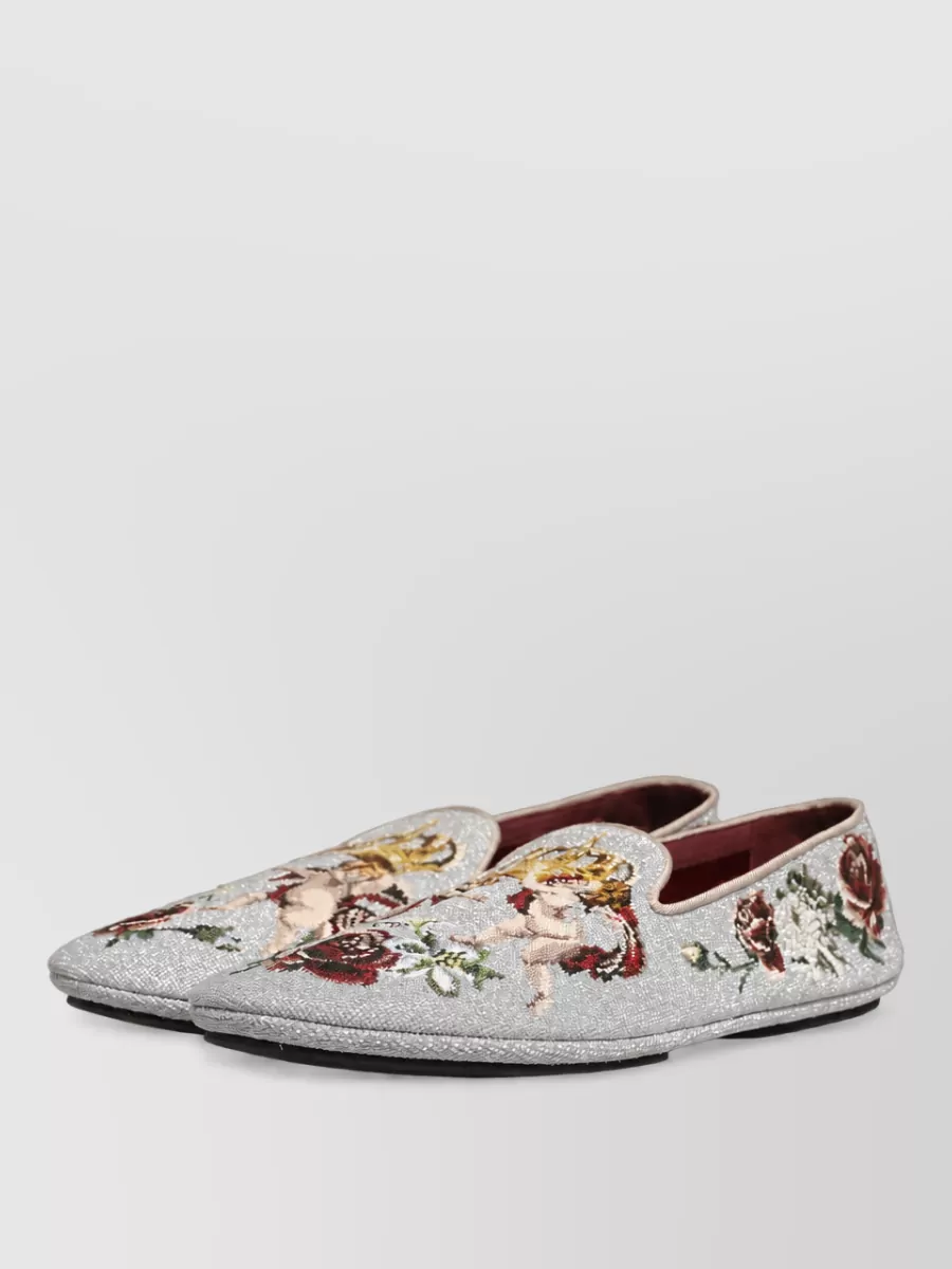 Dolce&Gabbana leather embroidered loafers
