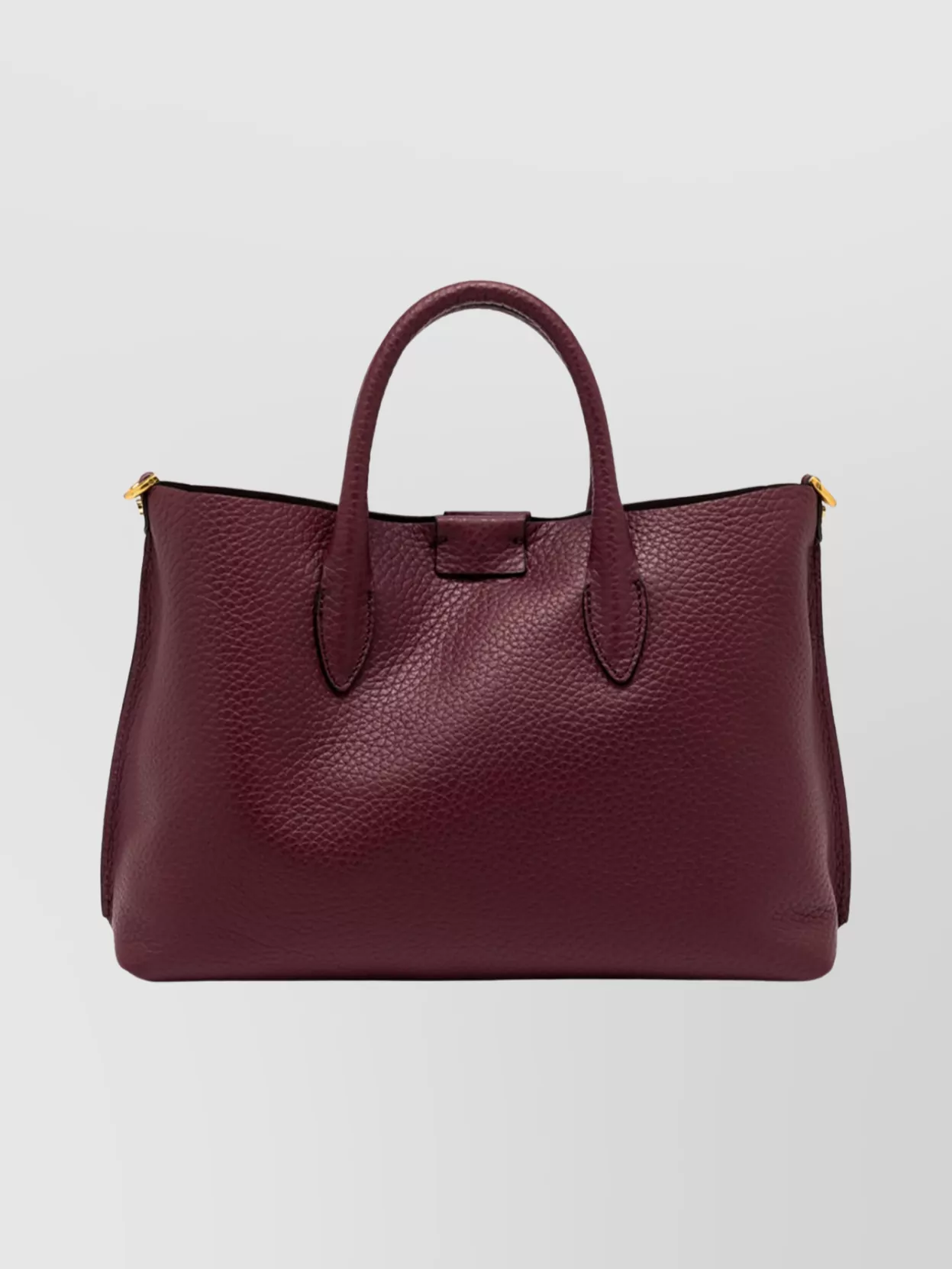 Gianni Chiarini Structured Wine Berry Double Grain Leather Handbag In Burgundy