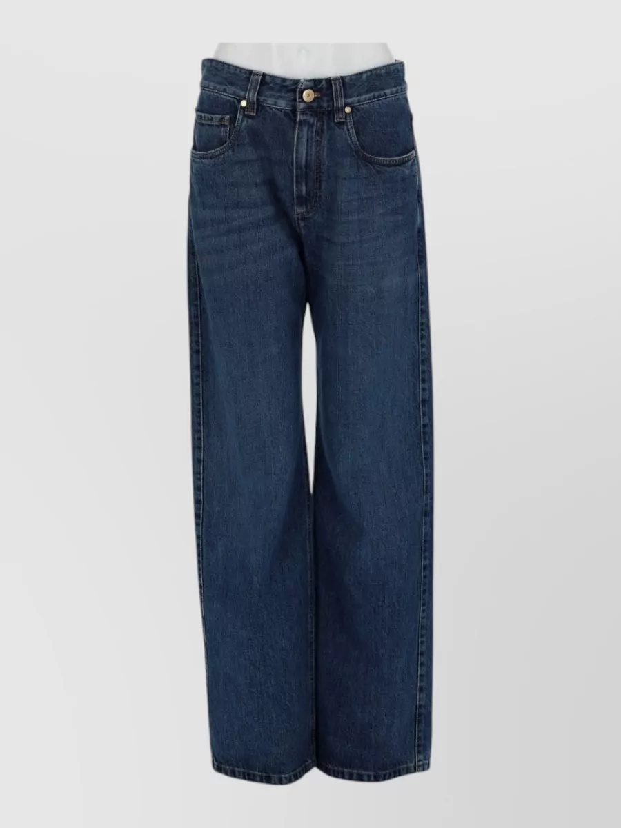 Brunello Cucinelli denim high-rise wide-leg jeans