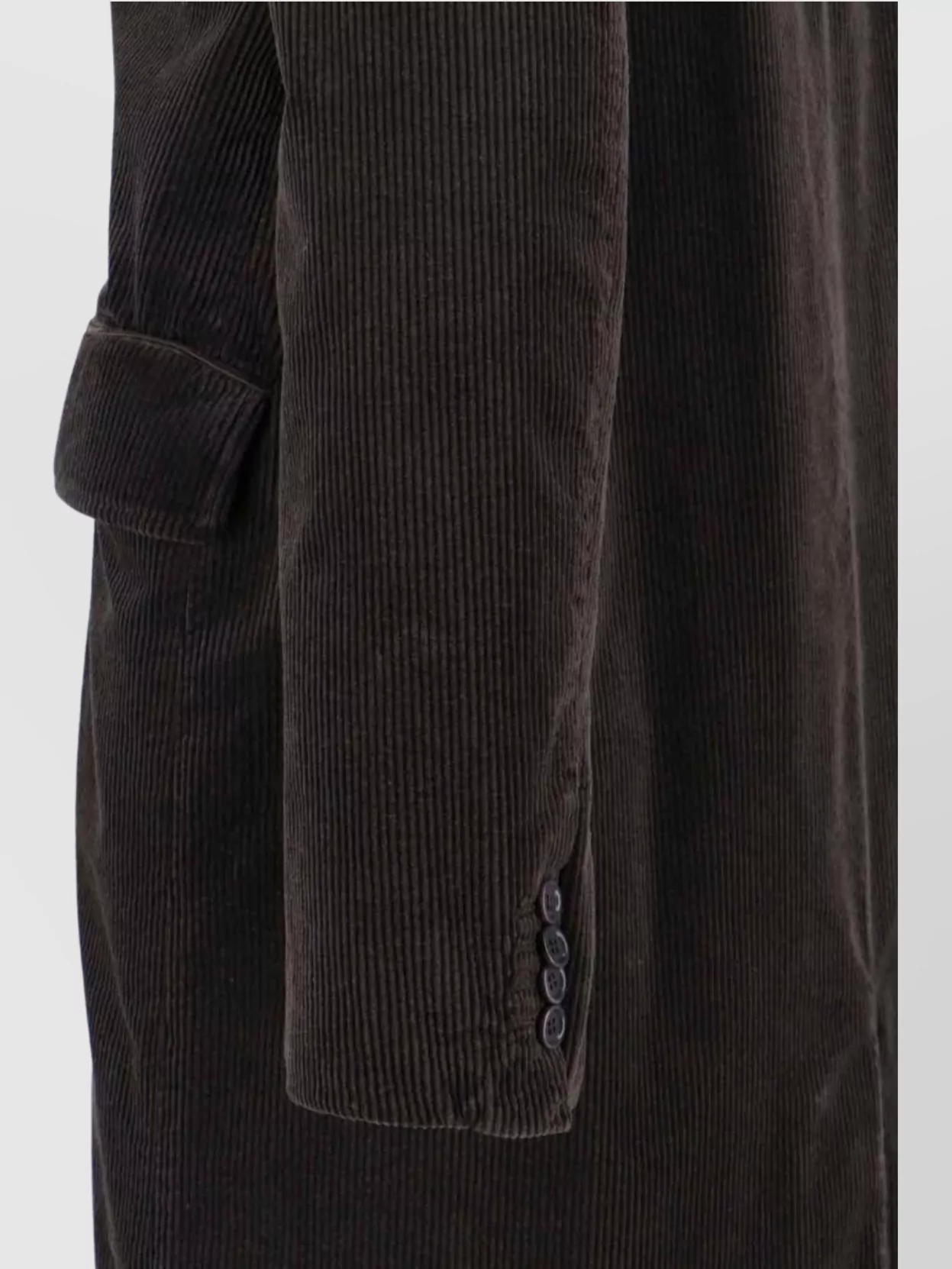 Aspesi Corduroy Flap Pockets Longline Notched Lapels In Brown