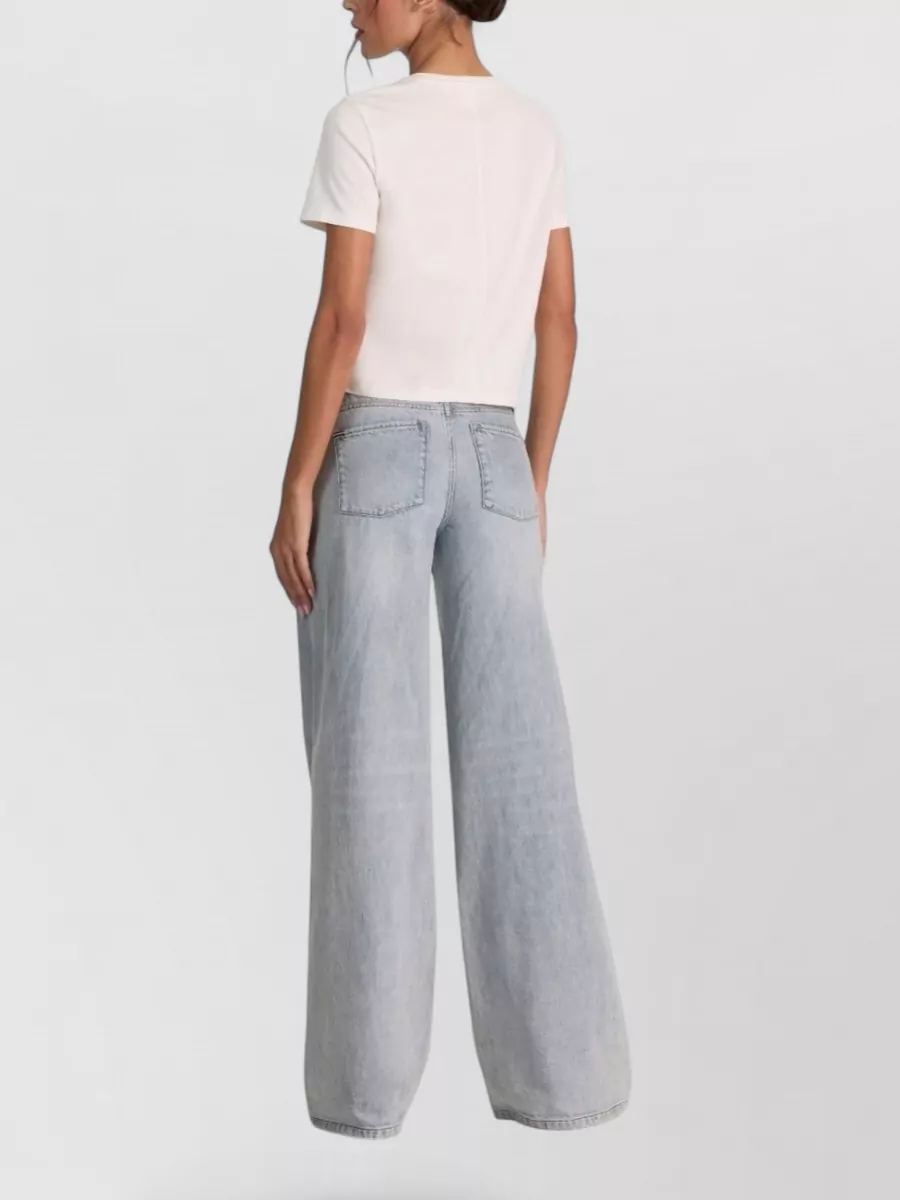 Alice + Olivia Cotton Crystal Embellished Cutout Cropped T-Shirt
