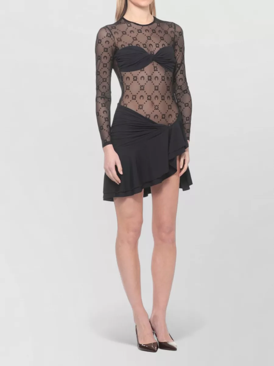 Marine Serre Asymmetric Drape Mini Dress