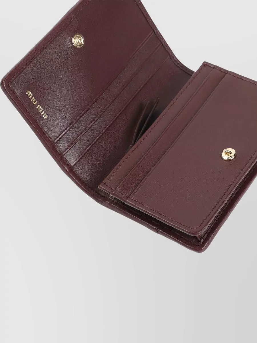 Miu Miu Quilted Texture Cardholder And Wallet In Red