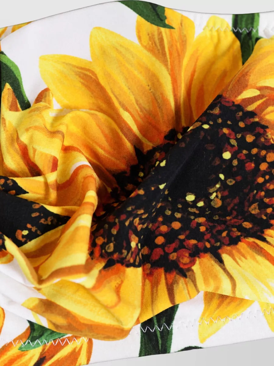 Dolce&Gabbana Sunflower Print Bandeau Bikini Top