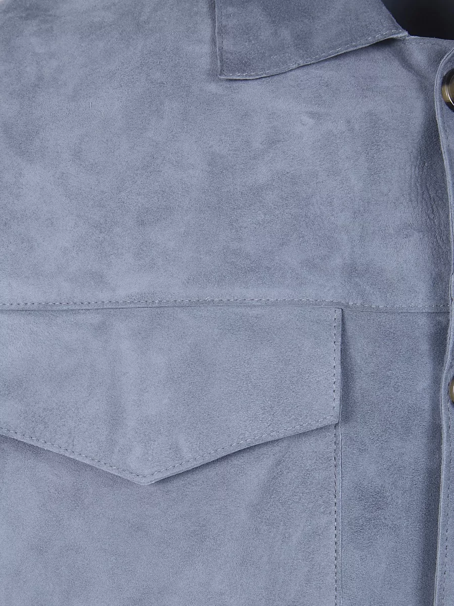 Lardini Leather Long-Sleeve Shirt Jacket
