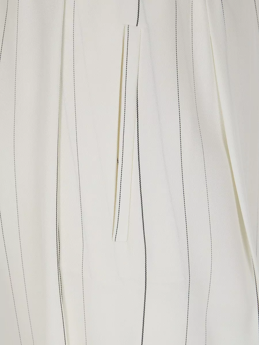 Semicouture Johnny Striped Wide Leg Trousers Side Pockets