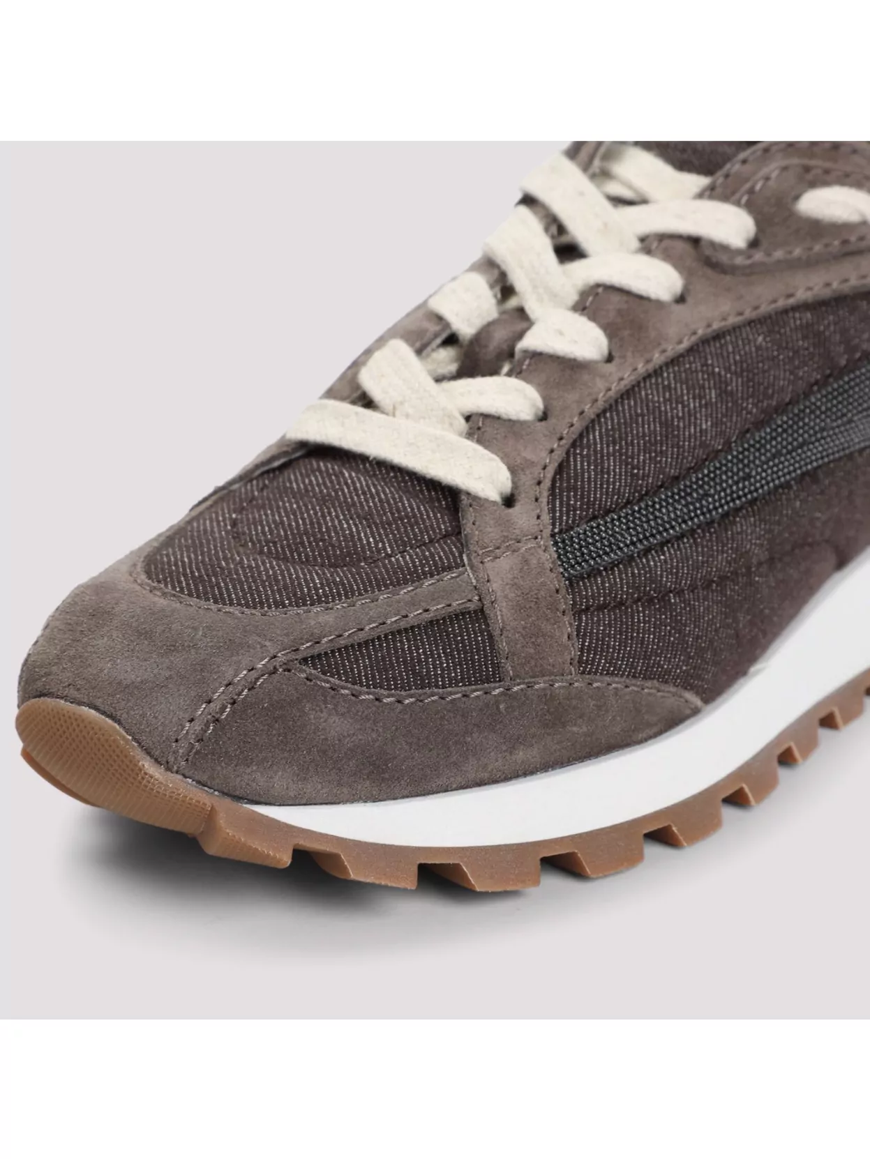Brunello Cucinelli Mesh Detailing Cotton Sneakers