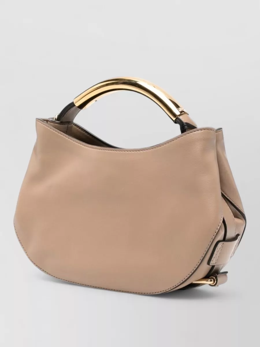 Moschino Leather Top Handle Clutch Bag