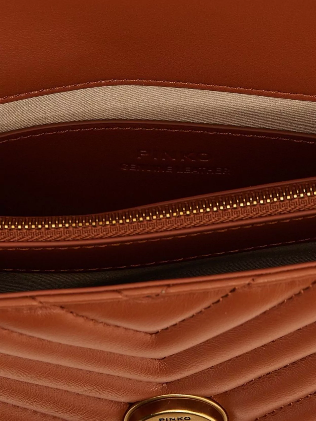 Pinko Love Bag Leather Crossbody Bag In Brown