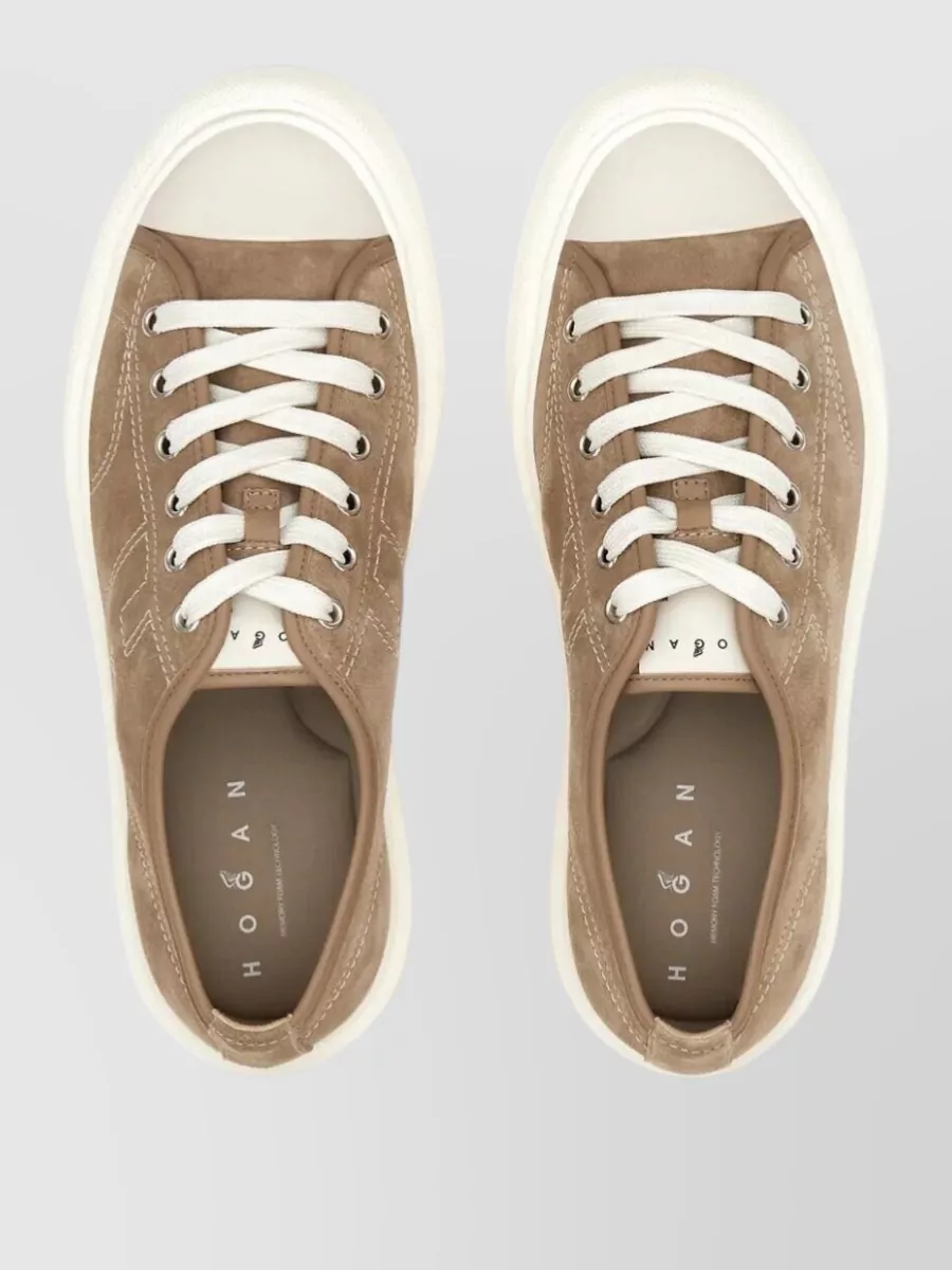 Hogan Suede Leather Low-Top Sneakers